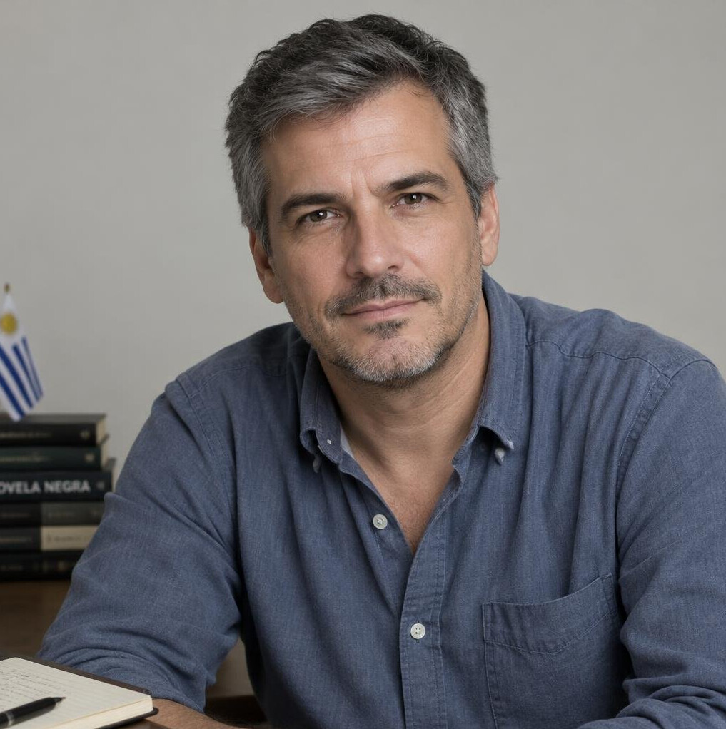 Portrait of a man fiction writer in a casual shirt